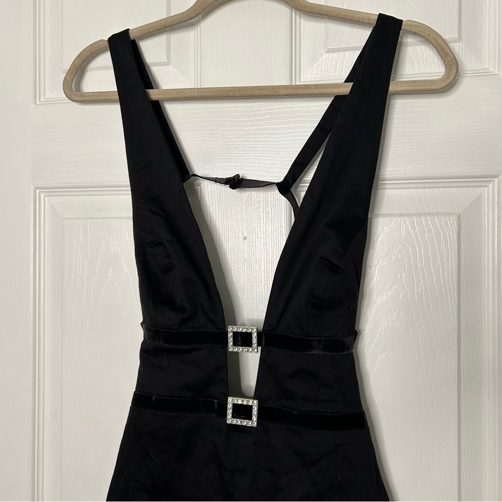 Anthropologie Maeve Glam Buckle Pinafore Mini Dress - Picture 5 of 16